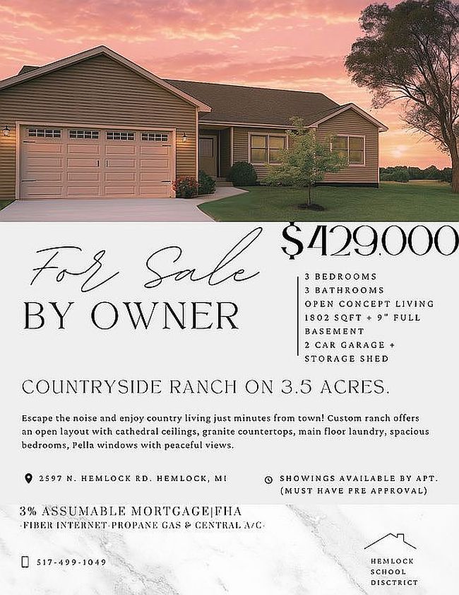 Photo of 2597 N Hemlock Rd, Hemlock, MI